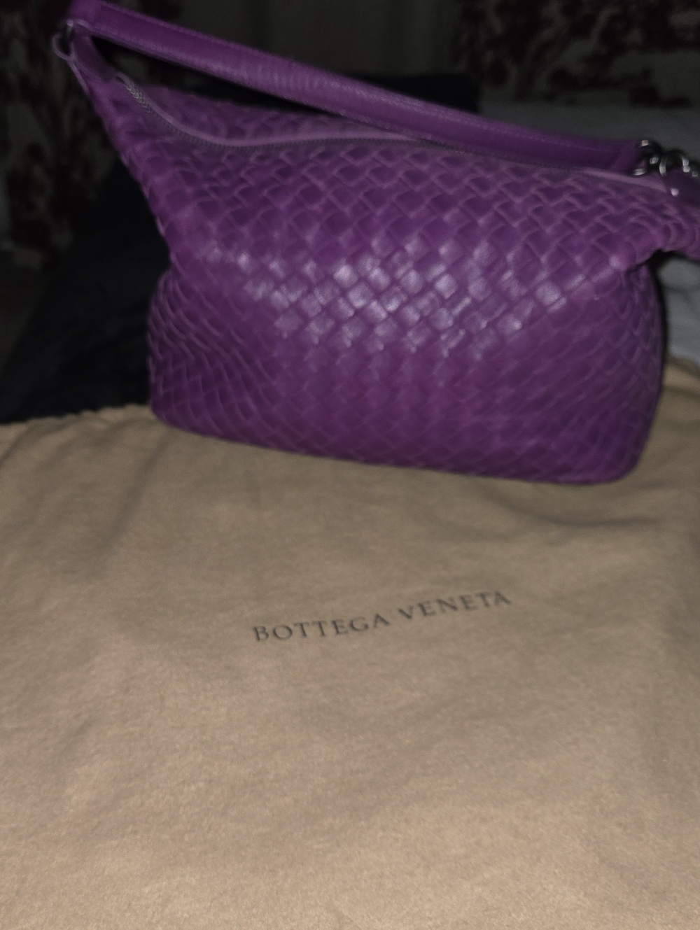 Bottega Veneta Purple Intrecciato "Monalisa Collection" Shoulder Bag